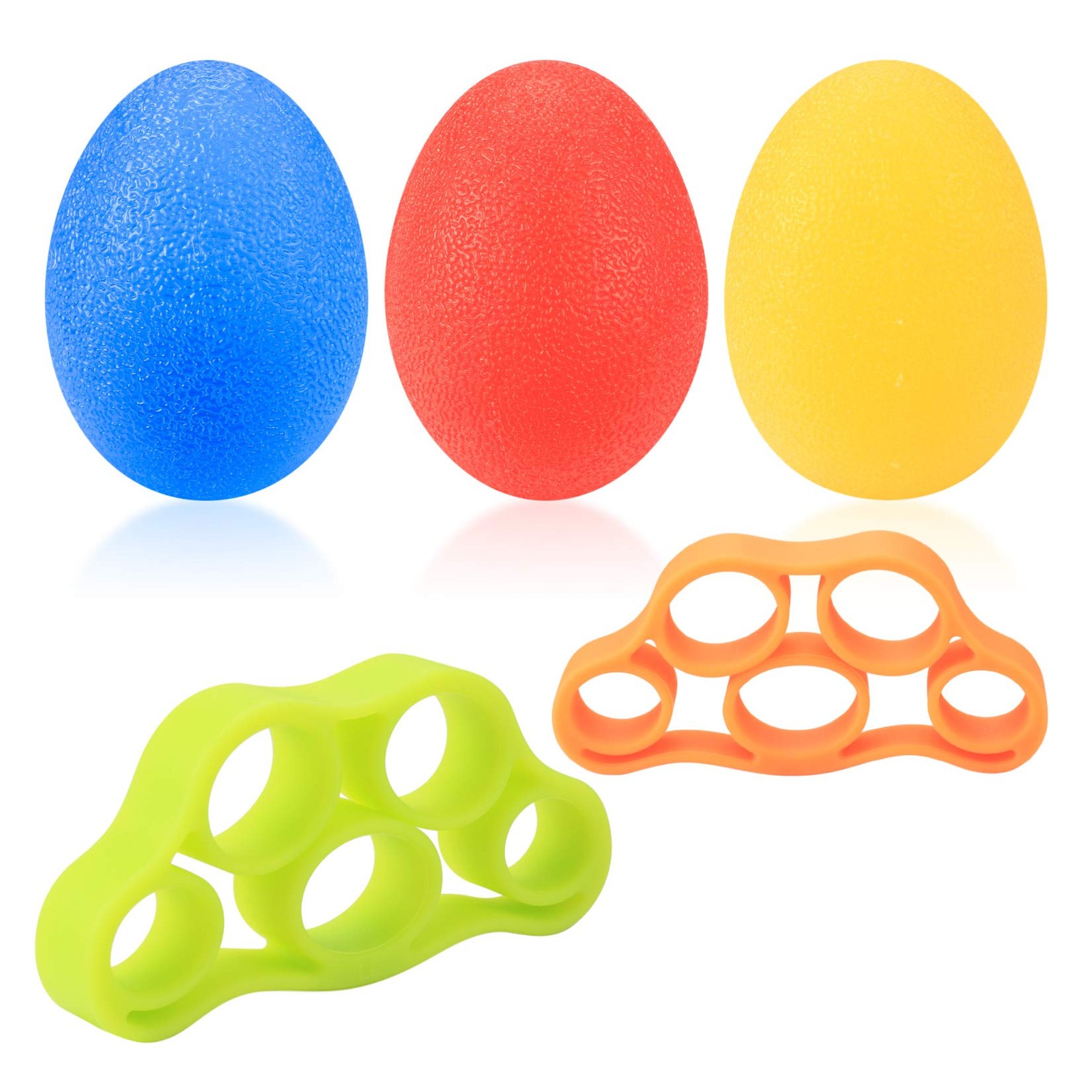 3 Pcs Hand Grip Strength Balls with 2 Pcs Finger Strengthener, Wrist Grip Str...