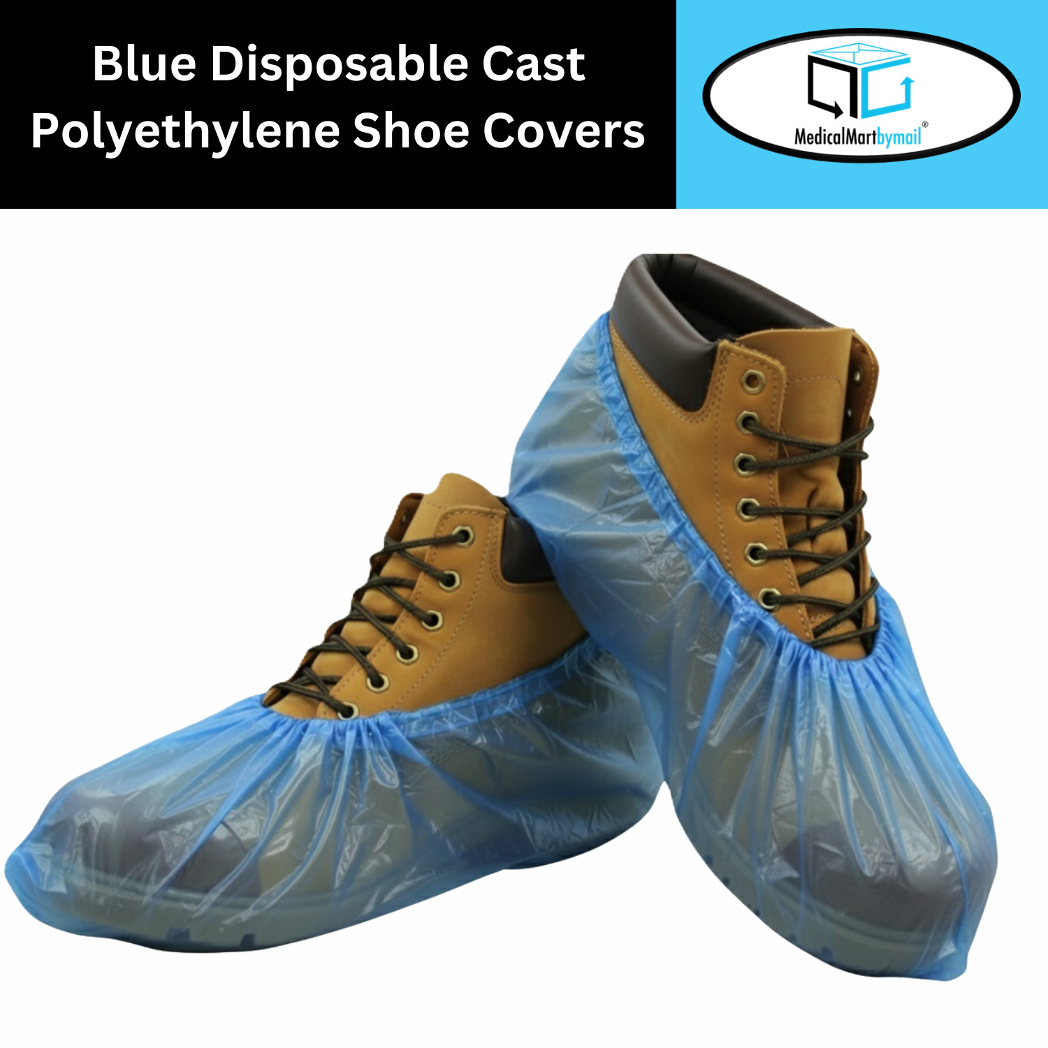 Shield Safety 16" Blue Bottom Shoe Cover Cast Polyethylene 4000 Pieces