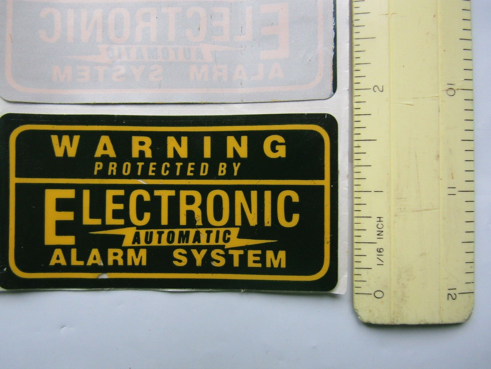 Warning Protected By Electronic Automatic Alarm System Decal Sticker Vintage