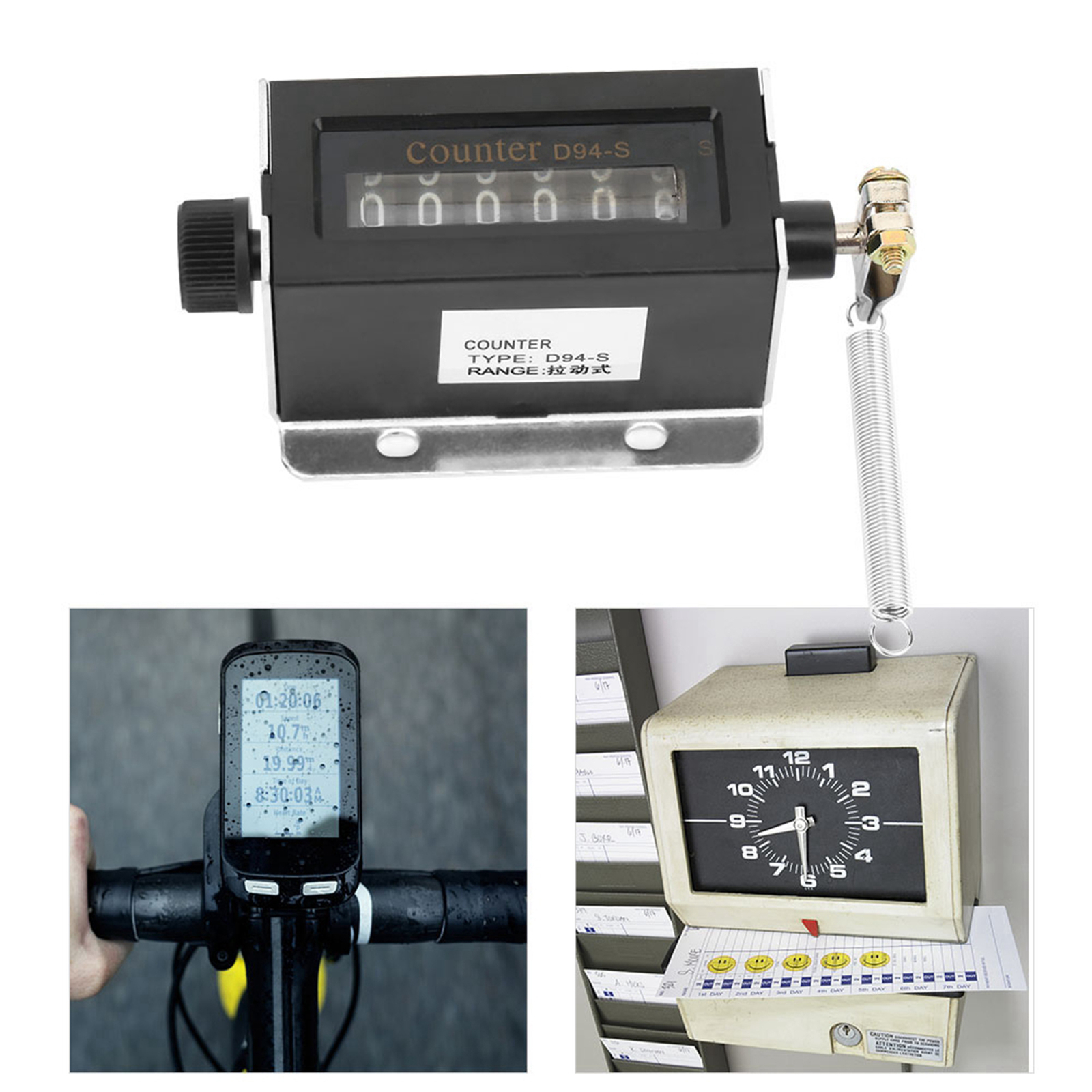 Professional D94-S 6 Digits Resettable Mechanical Pulling Counter 0-999999