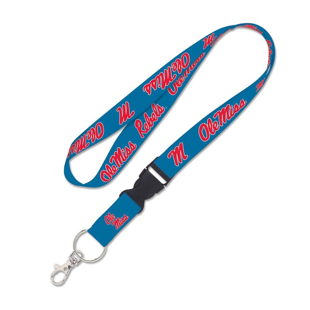 MISSISSIPPI OLE MISS REBELS BLUE LANYARD DETACHABLE BUCKLE NEW WINCRAFT 👀