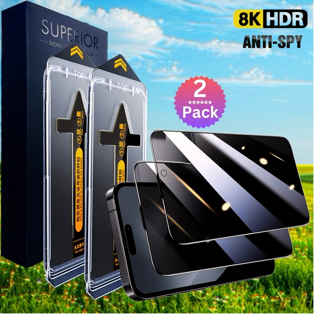 2x iPhone 16 Pro Max 15 14 13 12 11 Plus Privacy Tempered Magic Auto Alignment