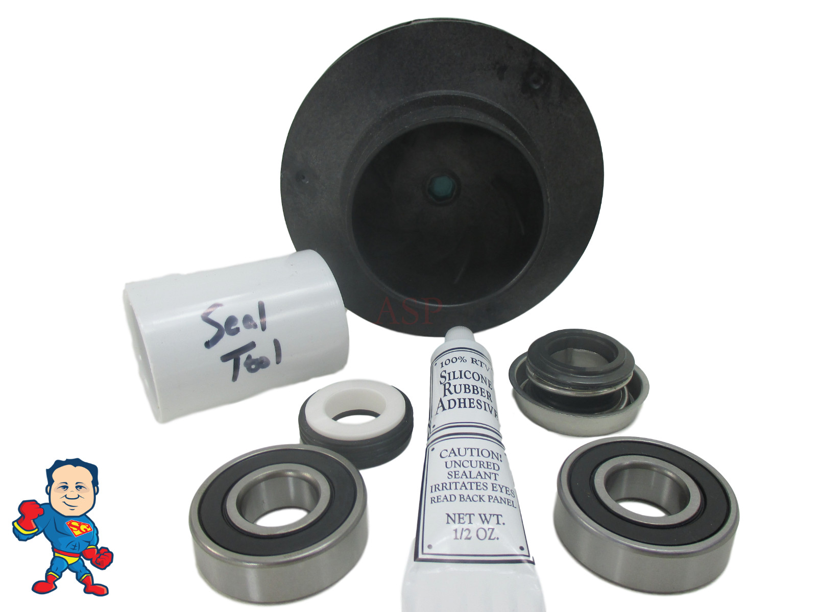 Waterway Executive 3HP Impeller 1000 Seal & (2) Bearing Pump Wet End Hot Tub Spa