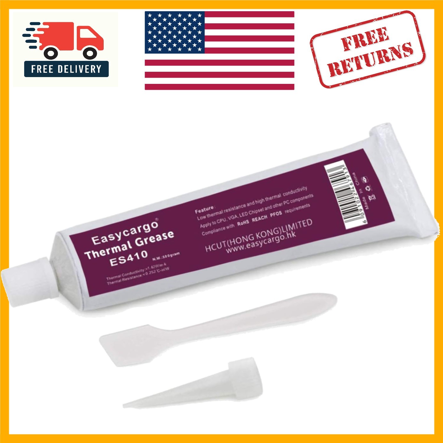Universal 100g Thermal Paste - Durable Silicone Compound for Coolers and CPUs