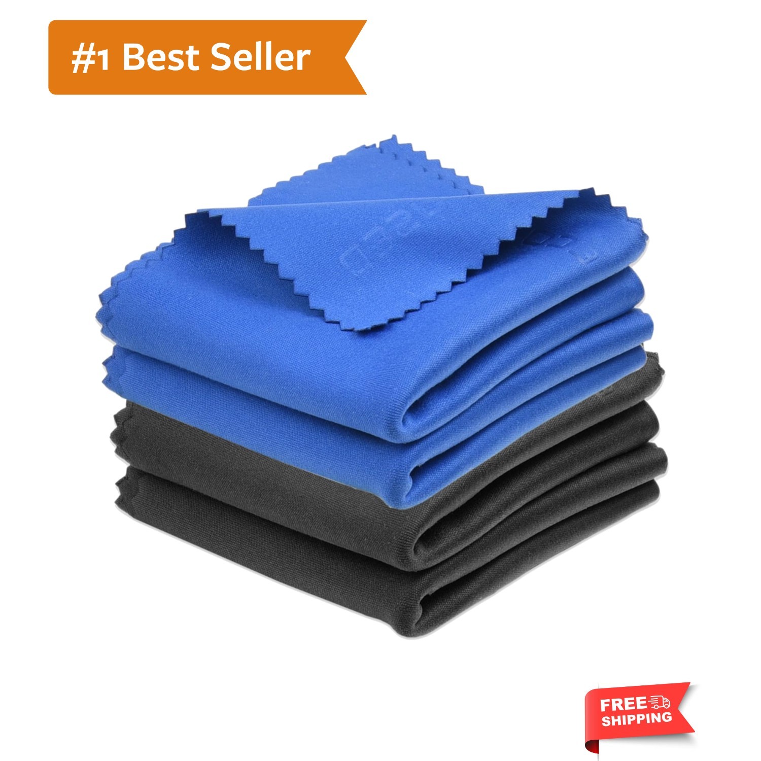Large Microfiber Cleaning Cloths - 4 Pack - 18 x 18 inch - Perfect for Wide S...