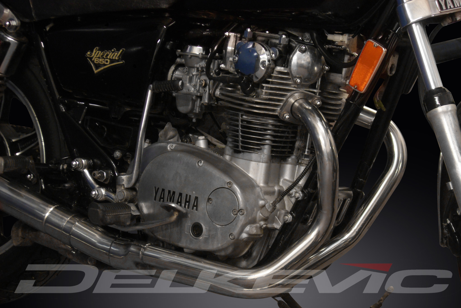Yamaha XS650SE 1978-1985 Delkevic Stainless 2-1 Exhaust Headers Downpipes