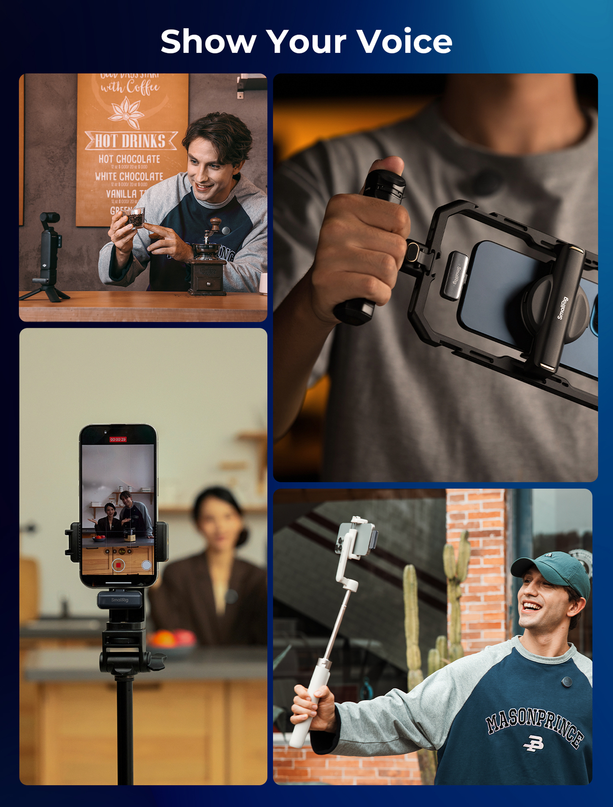SmallRig S60 Wireless Lavalier Microphone with USB C for iPhone, for Android