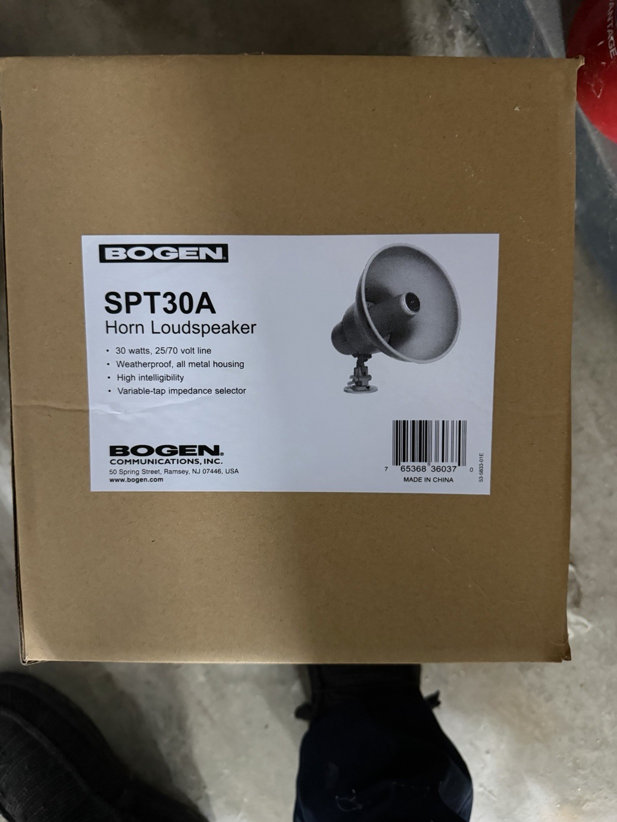 BOGEN SPT30A Horn Loudspeaker 30W RMS 25/70V Line Wired Weatherproof Metal