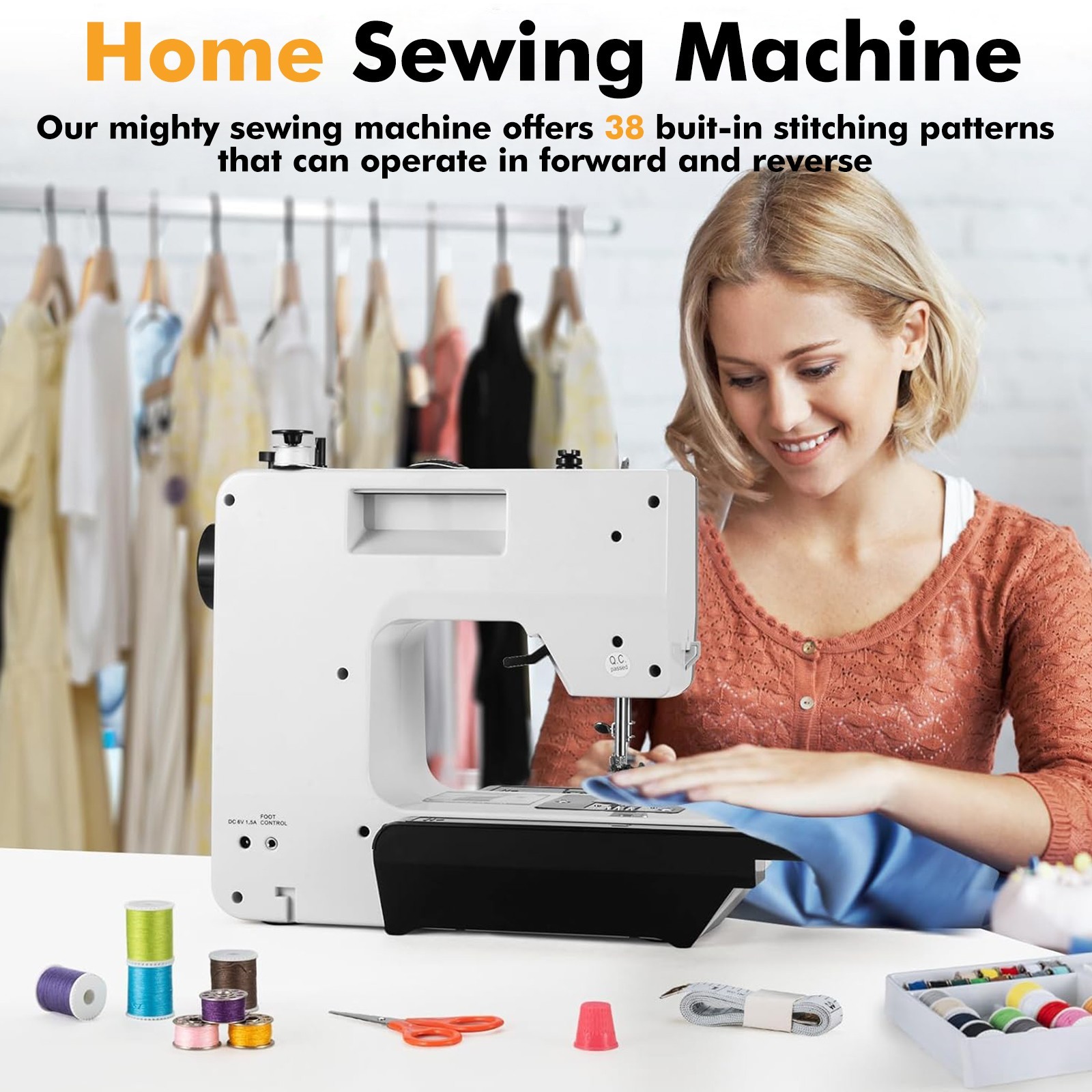 12 Stitches Mini Electric Sewing Machine with Extension Table 113pcs Kit US