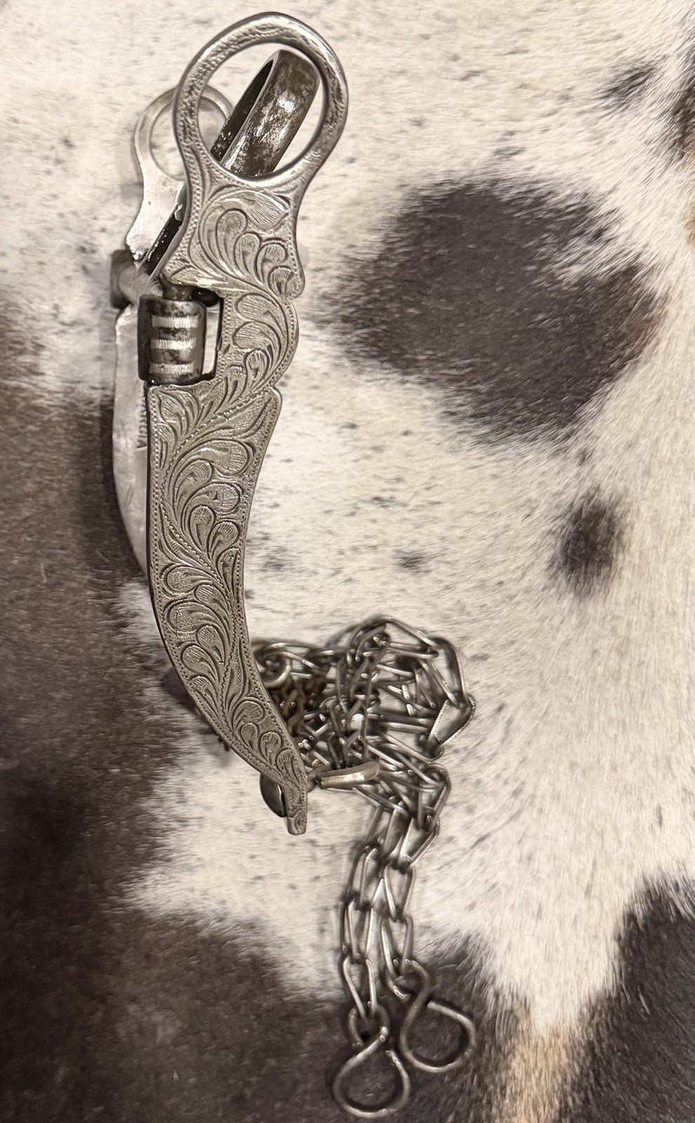 G.S. Garcia Sterling Silver Horse Bit High Port Copper Roller Double Stamped