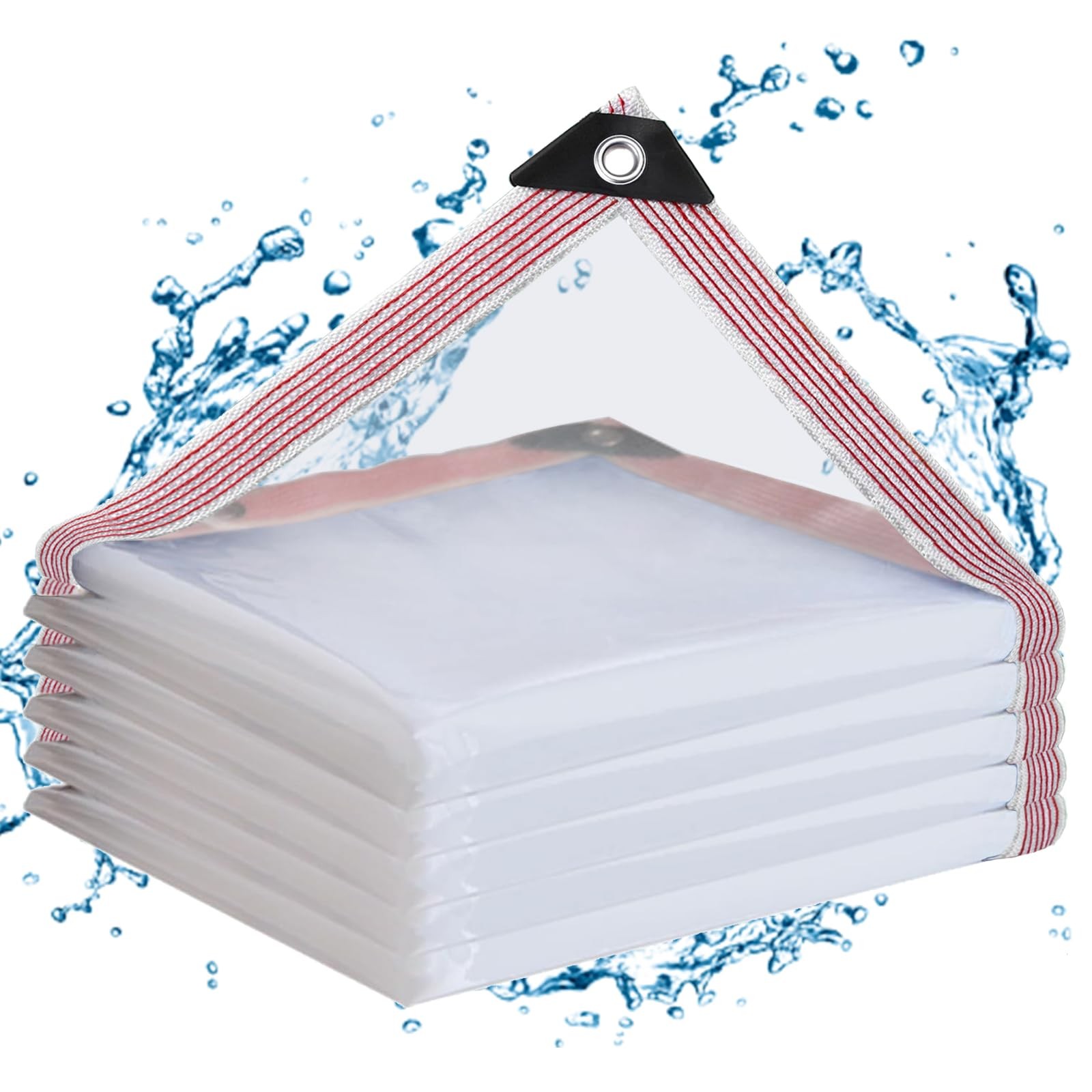 Lonas Transparentes de Servicio Pesado Impermeables 8x10, Lona de Plástico Trans