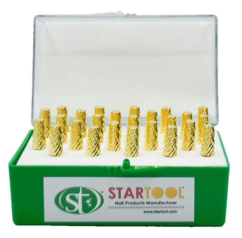 Startool Acrylic Nail Drill 3/32" ST3X 2X Coarse (3-in-1) Gold *25 Pcs NIB*