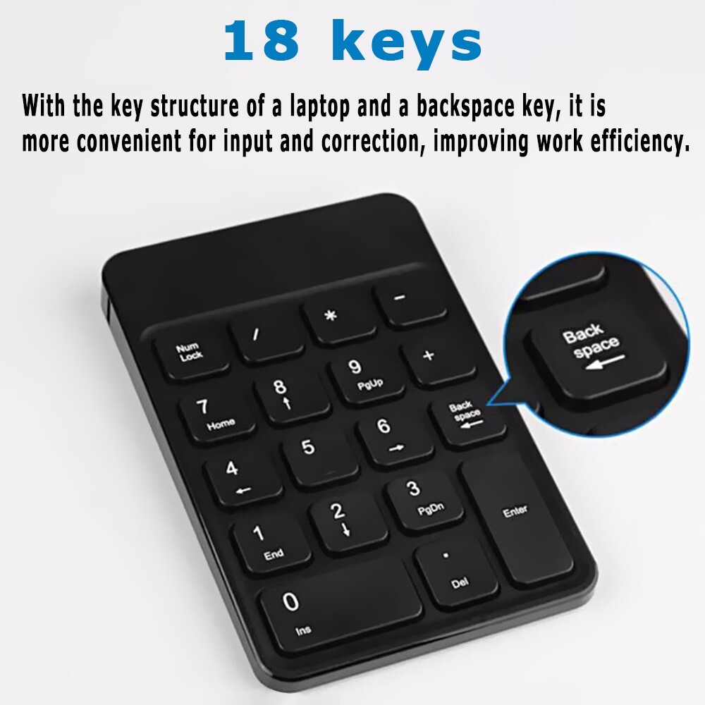 User-Friendly Wireless Bluetooth Digital Keypad - Compact Design, Big Function