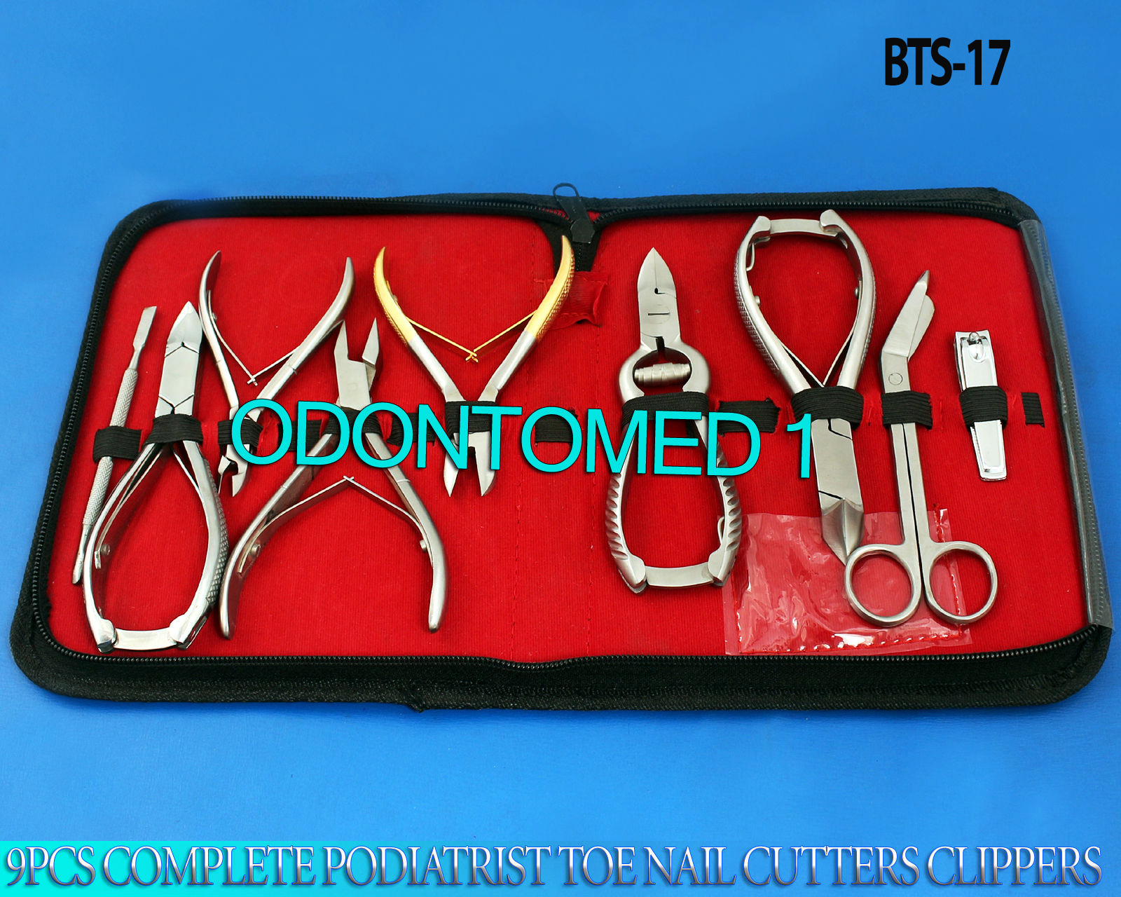 9pcs Complete Podiatrist Toe Nail Cutters Clippers Ingrown Variety Tools Bts-17
