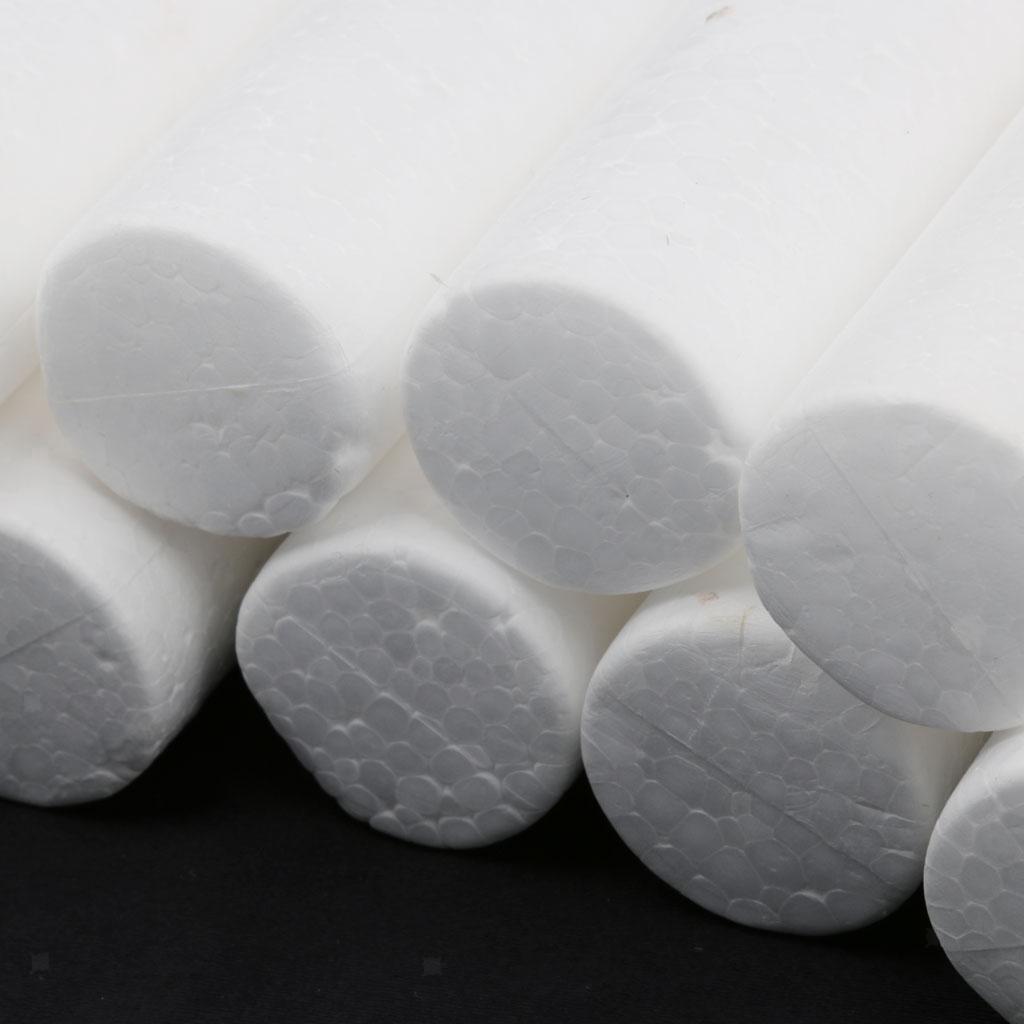 10pcs White Modeling Crafts Polystyrene Foam Cylinder