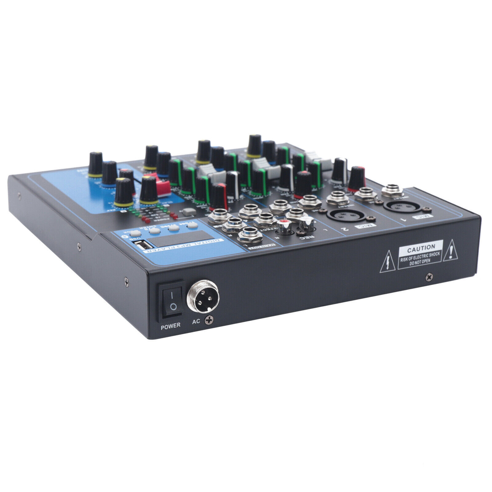 4 Channel Audio Mixer Portable Professional Bluetooth Digital DJ Console NEW