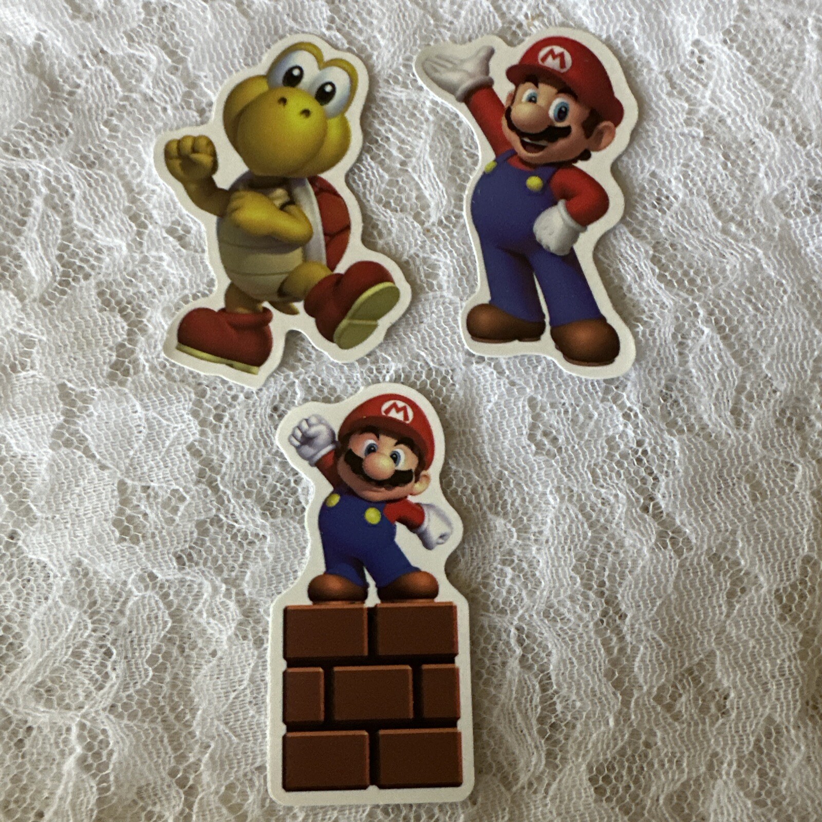 Lot Of 3 Mario Bros Brothers Vinyl Stickers Decals (m)