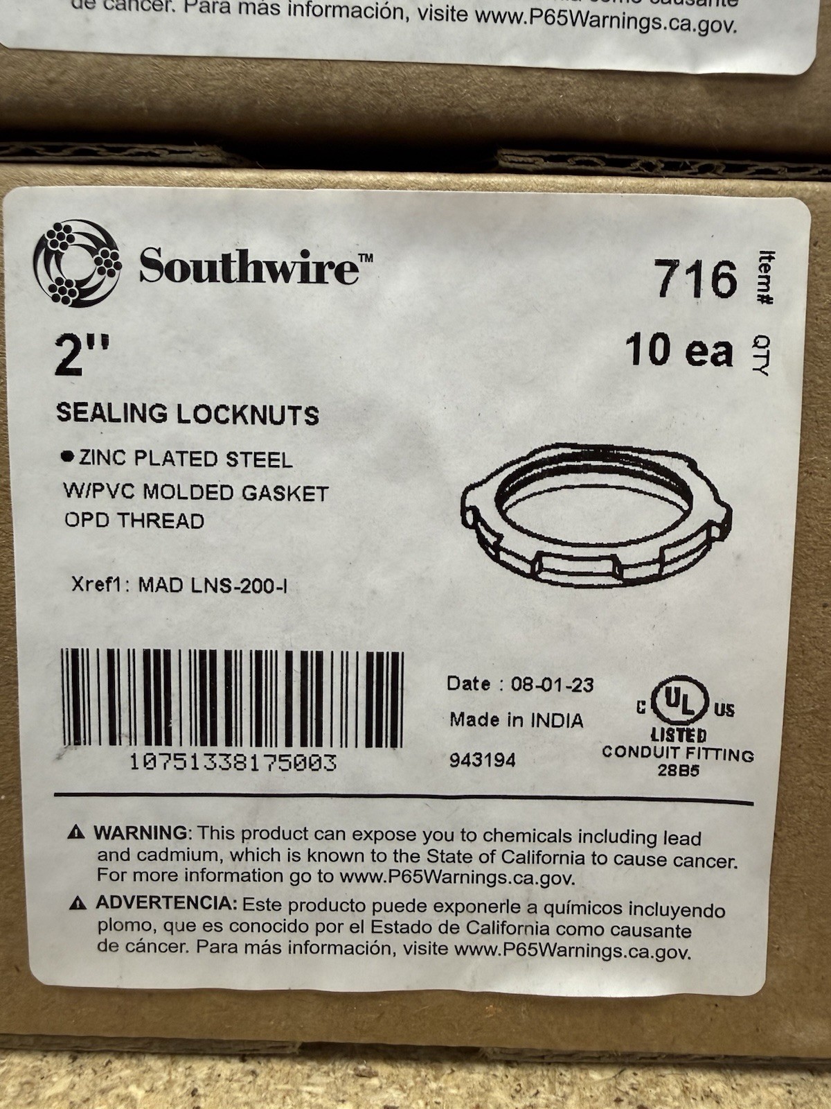 2” Sealing Locknut