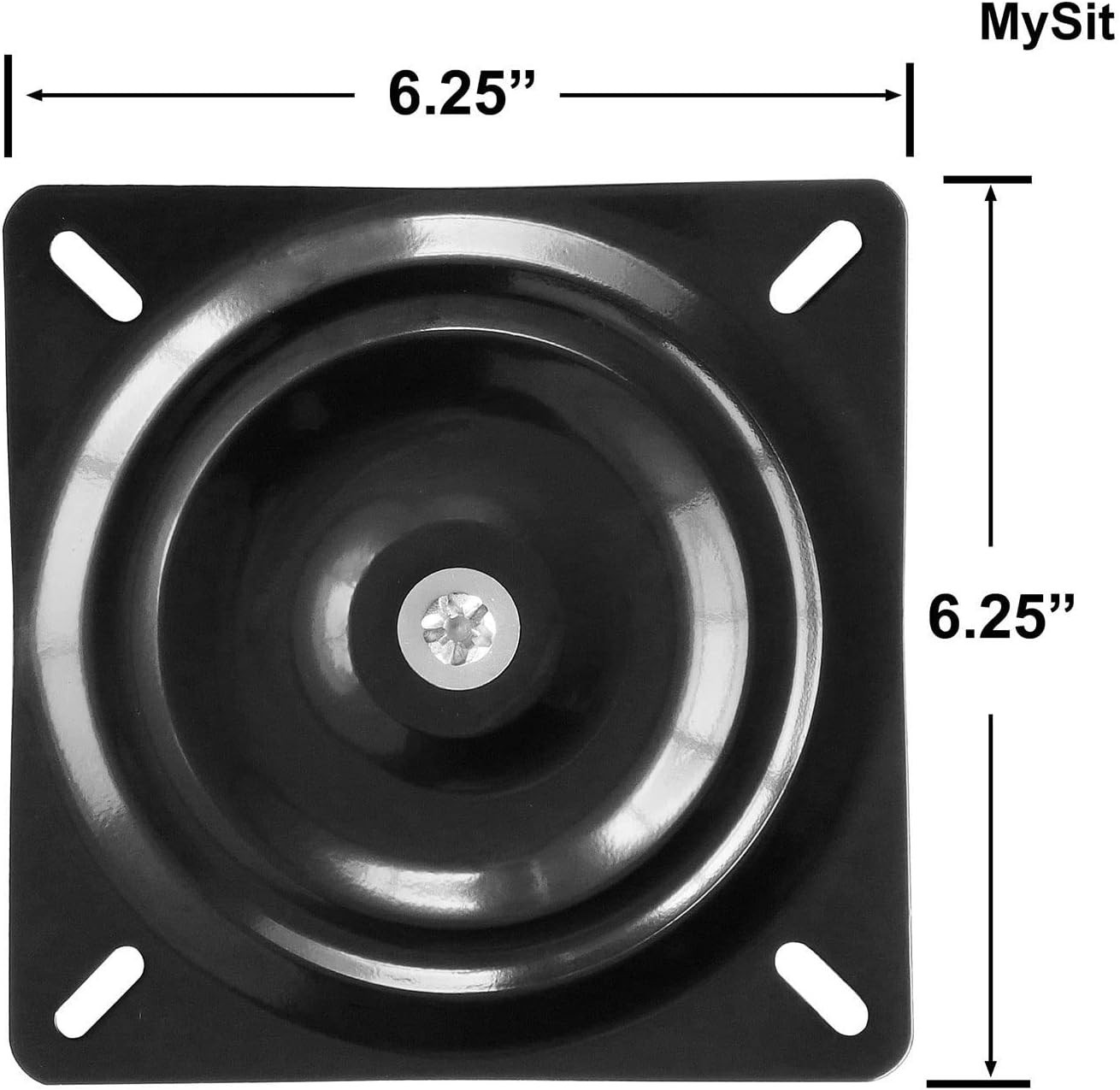 Heavy Duty 6.25-Inch Bar Stool Swivel with 360° Rotation - Easy Install Plate