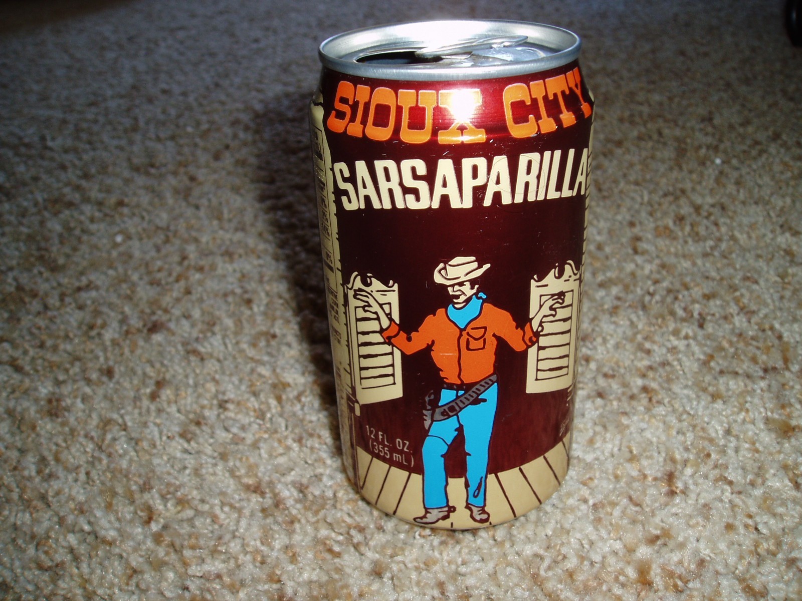 Vintage Sioux City Sarsaparilla Soda Pop 12 oz Can White Rock FREE S/H!