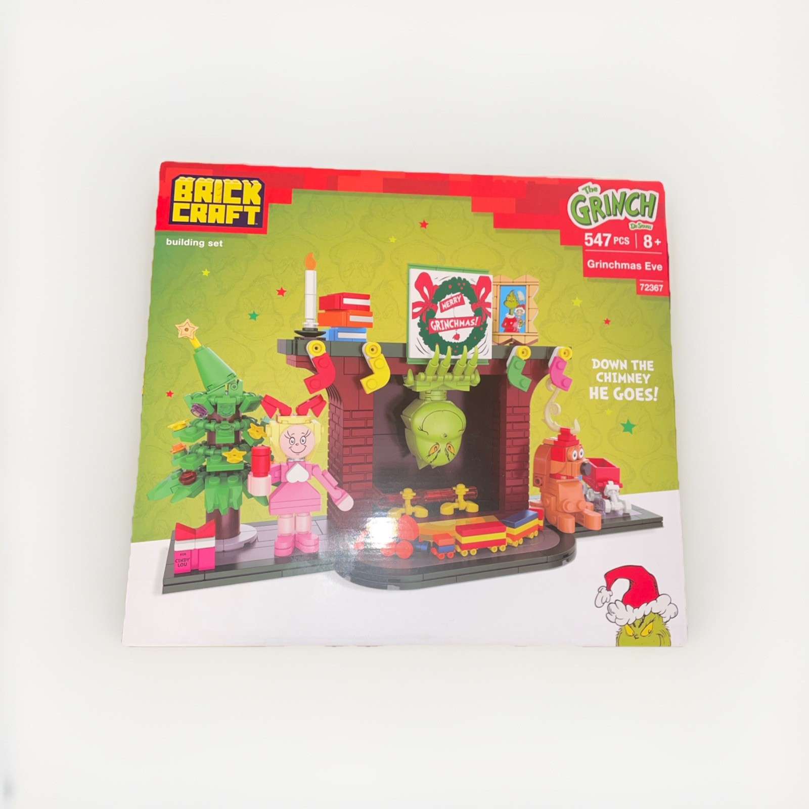 Dr. Seuss The Grinch In Fireplace Building Block Set  591 PCS Brickcraft New