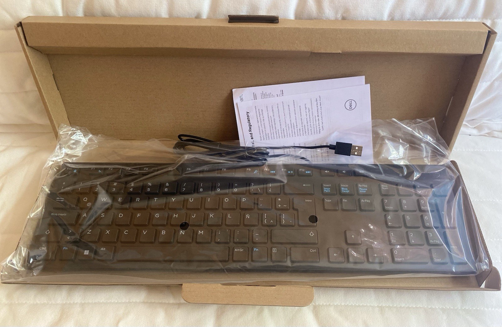 Keyboard Dell USB KB16 BLK Spanish LTN