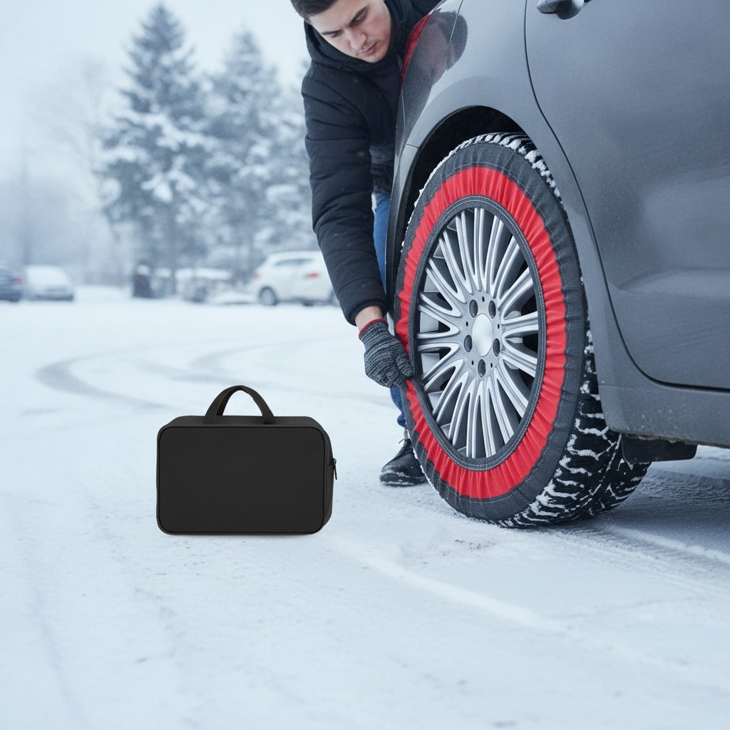 2-Pack Anti-Skid Tire Socks - Effortless Winter Emergency Accessory for Drivers