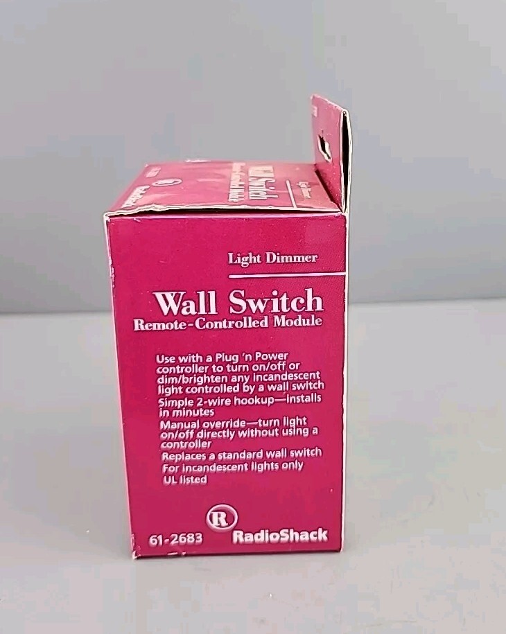 RadioShack Wall Switch Remote Controlled Module 61-2683 Light Dimmer