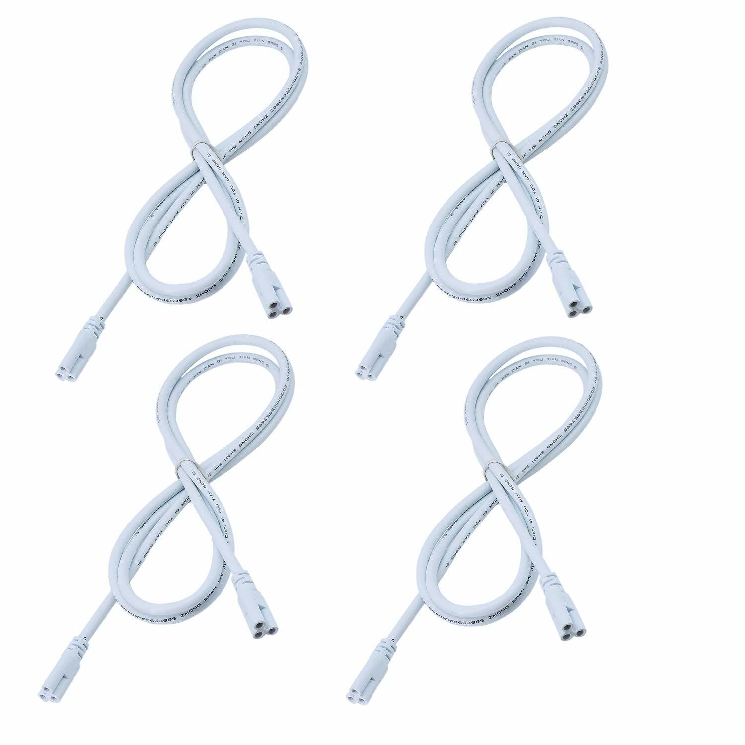 JESLED T8 T5 LED Tube Lights Connector Extension Cable Cords Wire 3-Pin 4-6 Feet