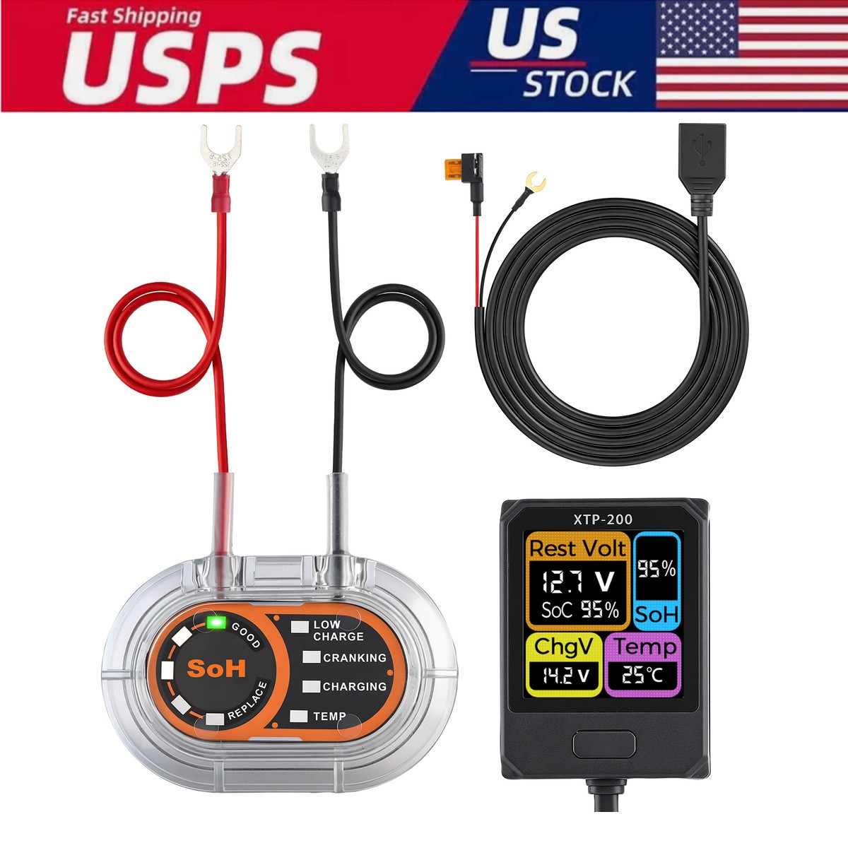 Car Battery Monitor 12V Car Battery Monitor NEW 433MHZ US 1Set 12V