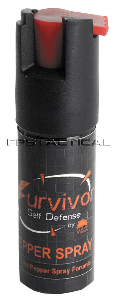 Survivor USA Pepper Spray Self Defense Keychain with Hard Shell Case Black