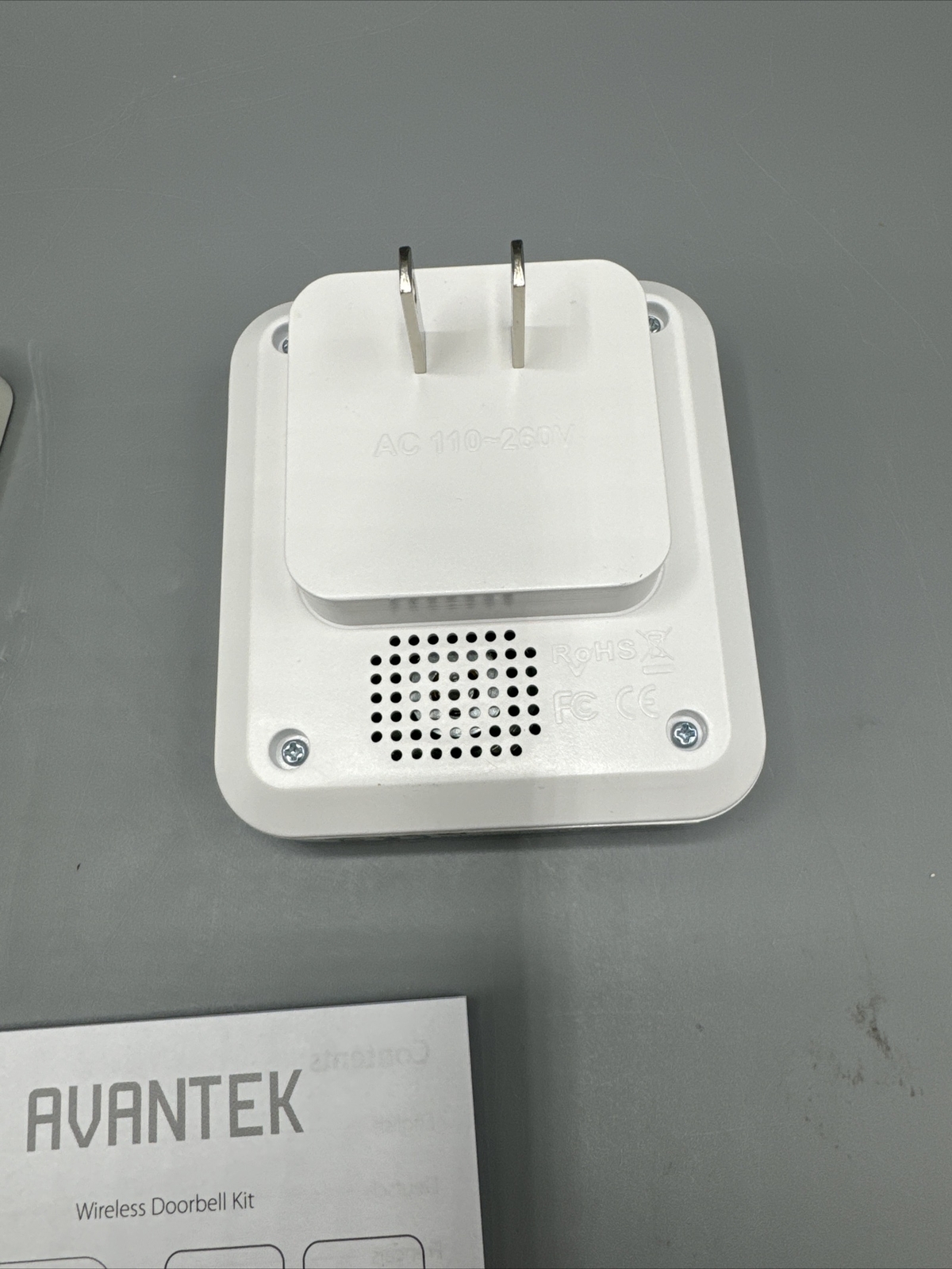 Wireless Door Bell, Mini Waterproof with 2 Remotes White