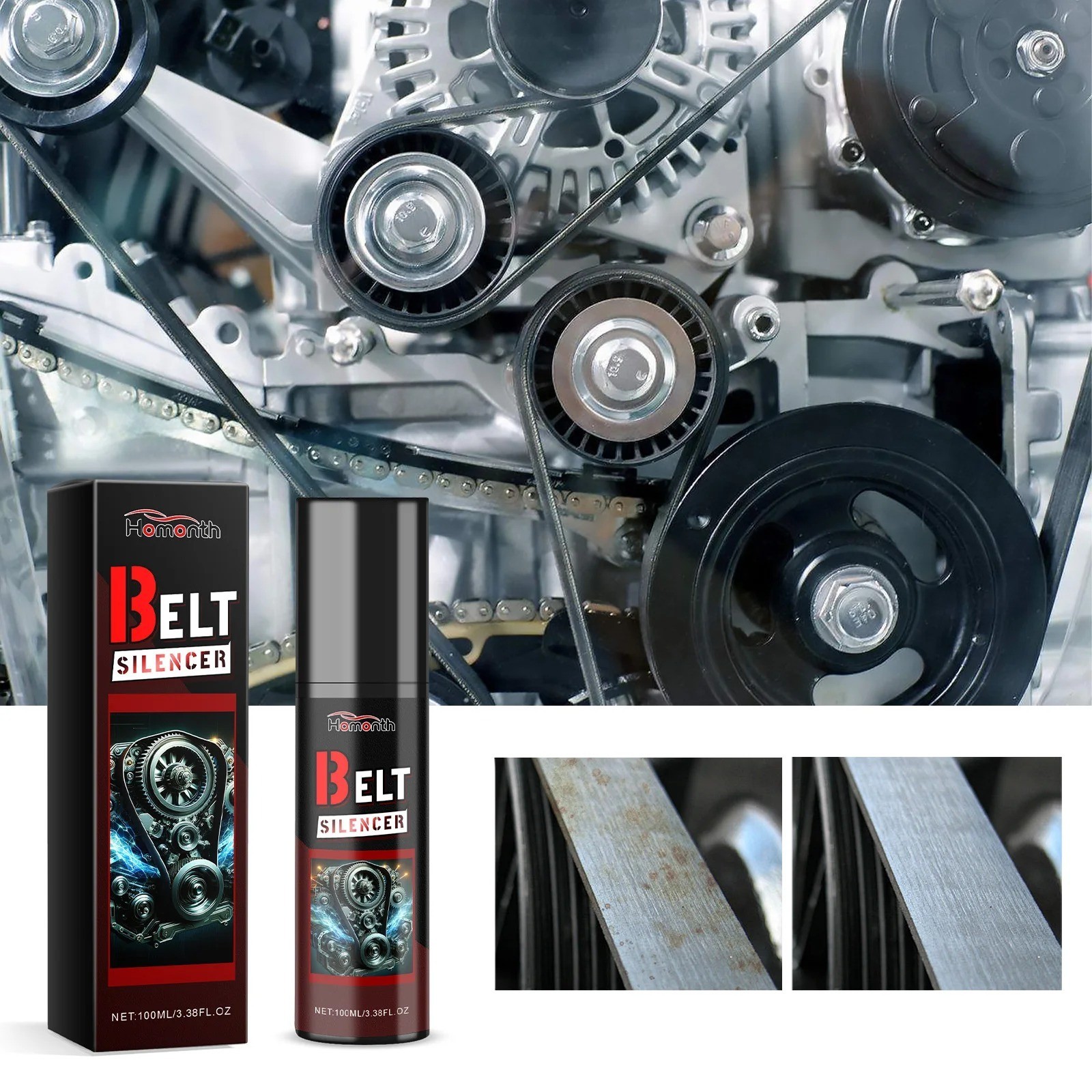 Automobile Engine Belt Silencer Lubricant 100ml Noise Spray Rubber Seal Care