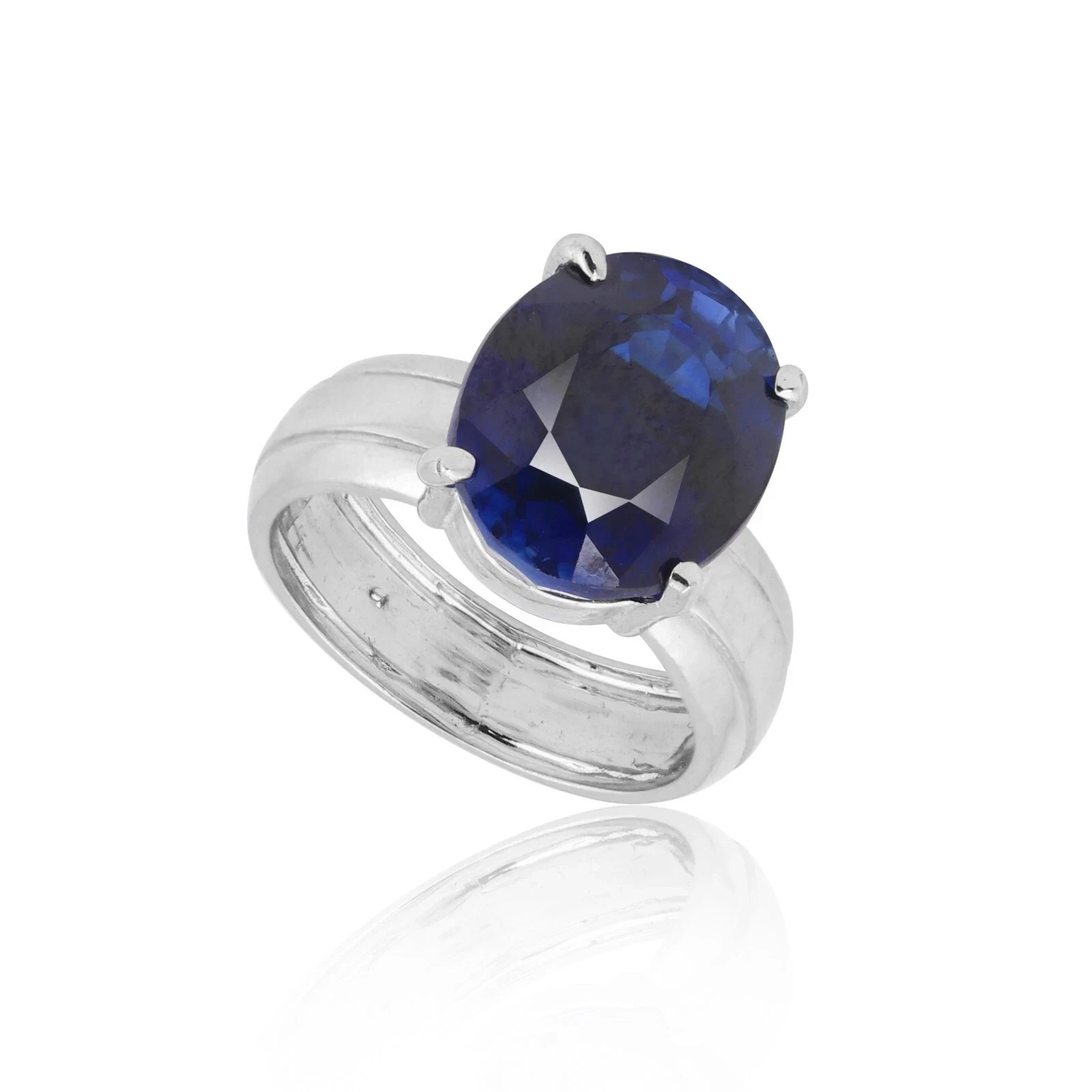 10 Ct Natural Blue Sapphire Ring 925 Sterling Silver Handmade All Sizes
