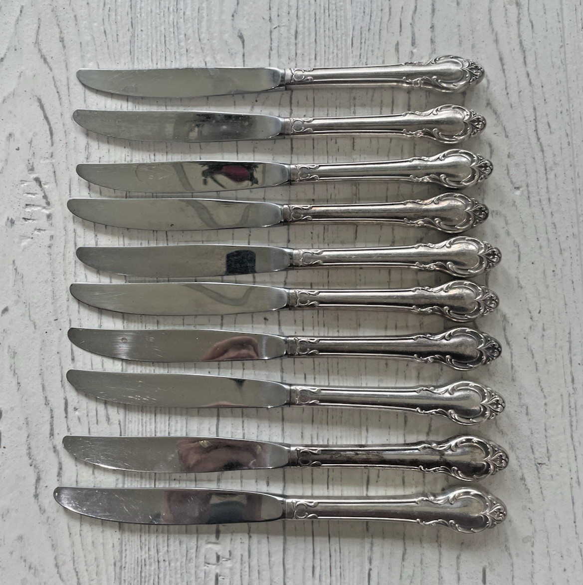 Holmes Edwards SILVER FASHION International Silver Plate 10 Dinner Knives 1957