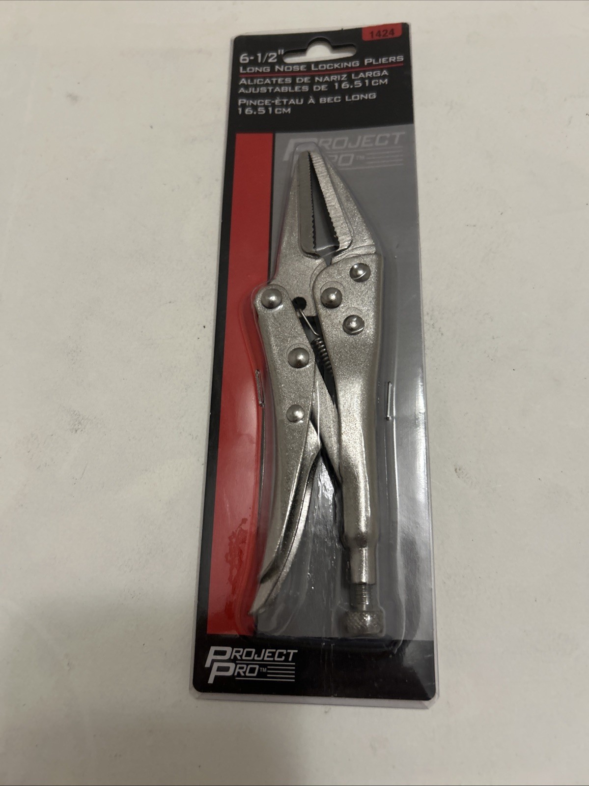 Project Pro 1424  6-1/2 Inch Long Nose Locking Pliers