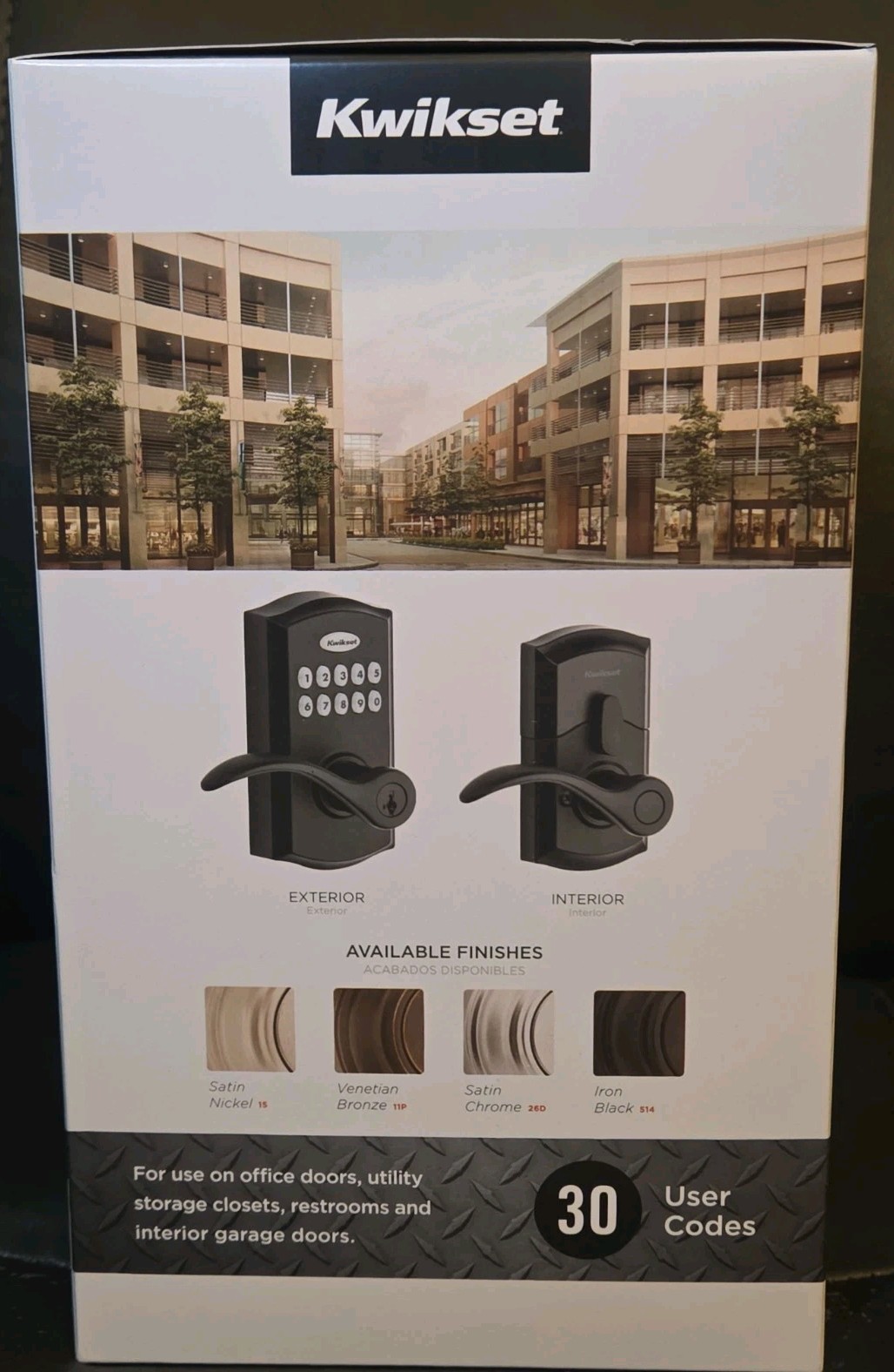 Kwikset SmartCode 955 Pembroke Keypad Electronic Lever Matte Black 10-Button NEW