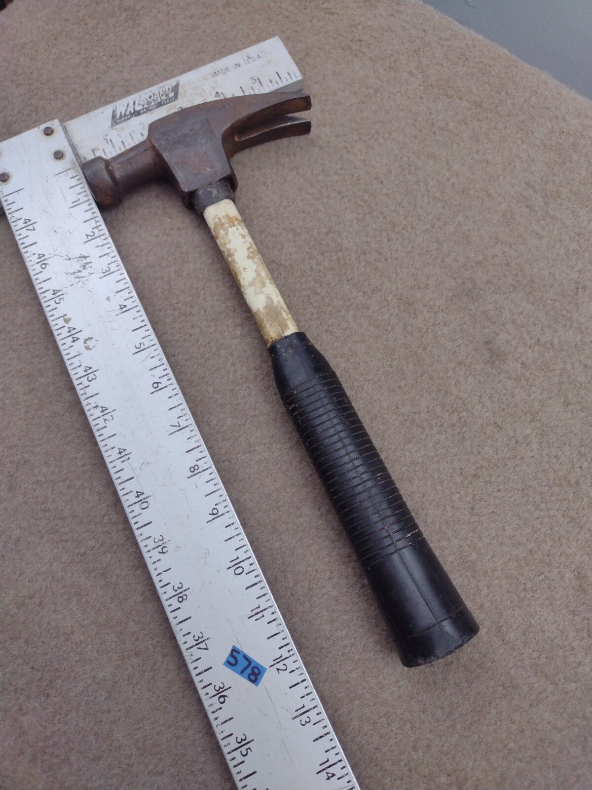 Indestro Super USA Rip Straight Claw Hammer 13" Fiberglass Handle 943A Vintage .