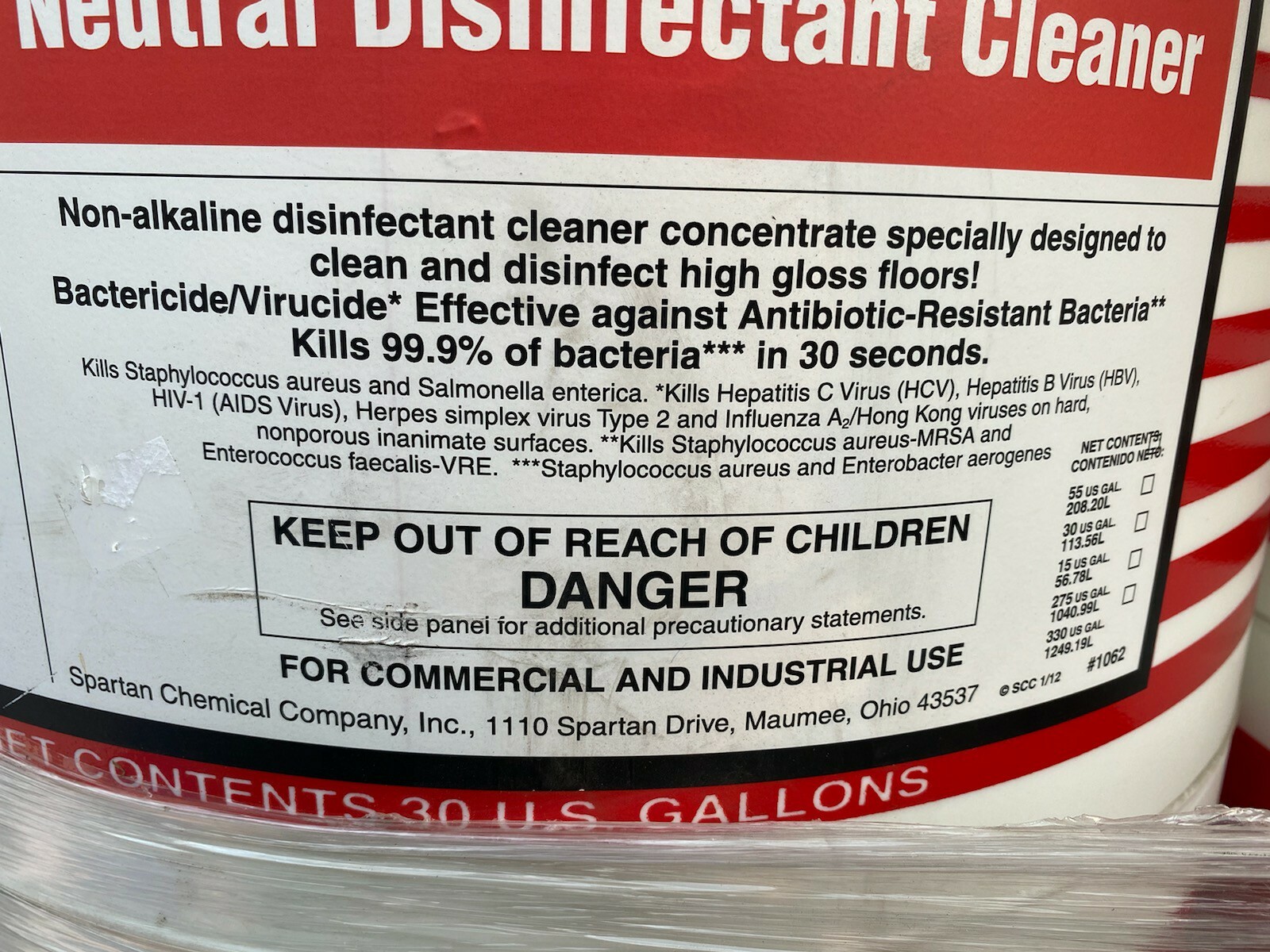 Spartan☆ Sanitizer DMQ 30 (gal) Damp Mop Disinfectant LOCAL PICKUP Fresno, CA
