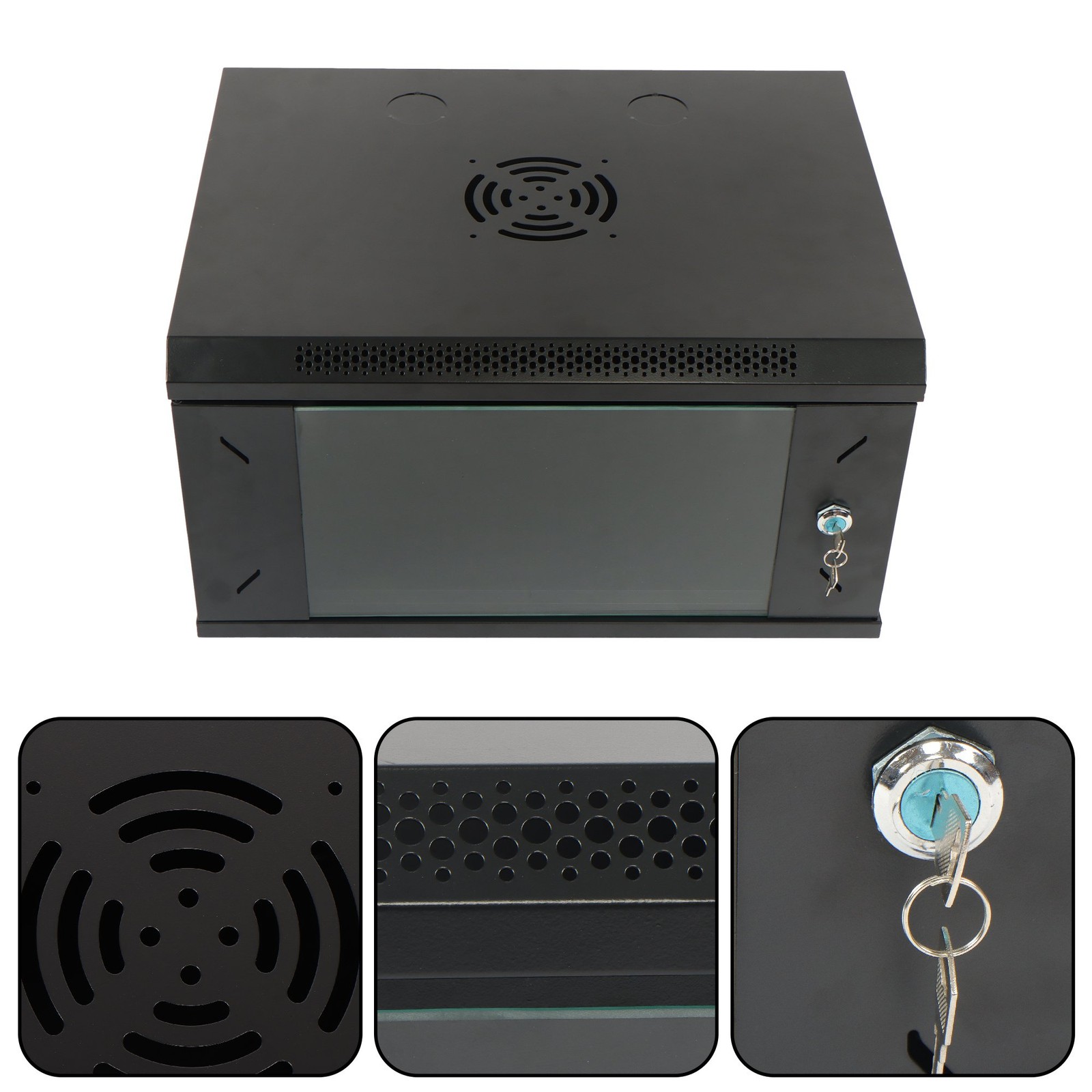 6U Wall Mount Network Cabinet 15.5in Deep with Lock for Data Center Rack"