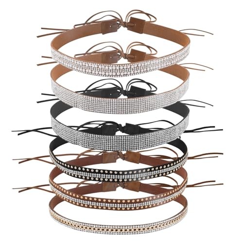 6pcs Bling Rhinestone Hat Band, Cowboy Hat Band Multicolored Retro Cowgirl Hat