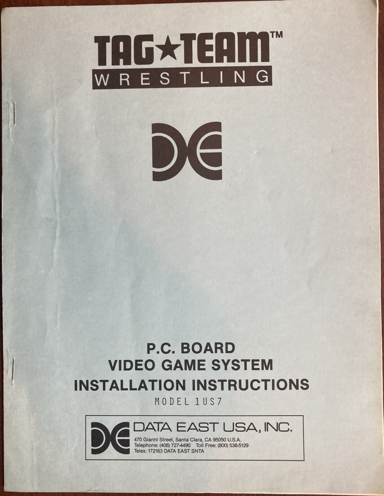Tag Team Wrestling Arcade Game Manual