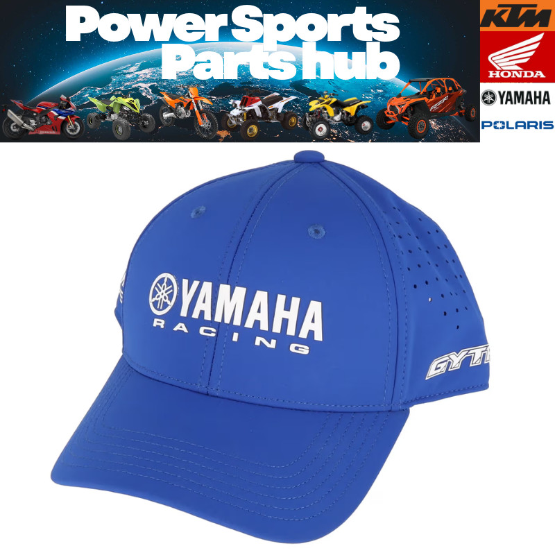 NEW GENUINE YAMAHA RACING CURVED BILL HAT BLUE/WHITE - ADULT QBB-25HYR-CB-NS