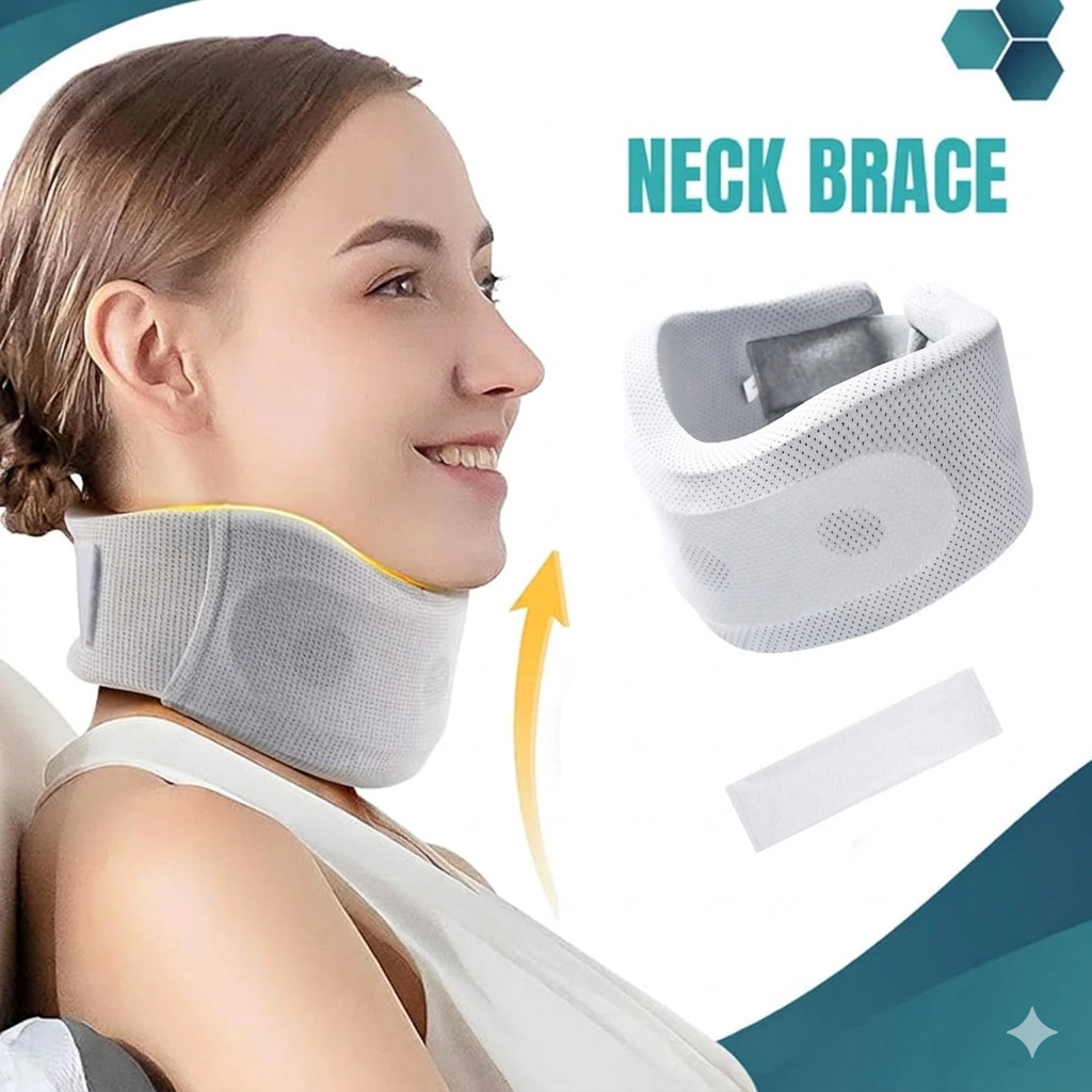 Soft Foam Neck Brace Support Adjustable Braces with Replacement Cover for Travel