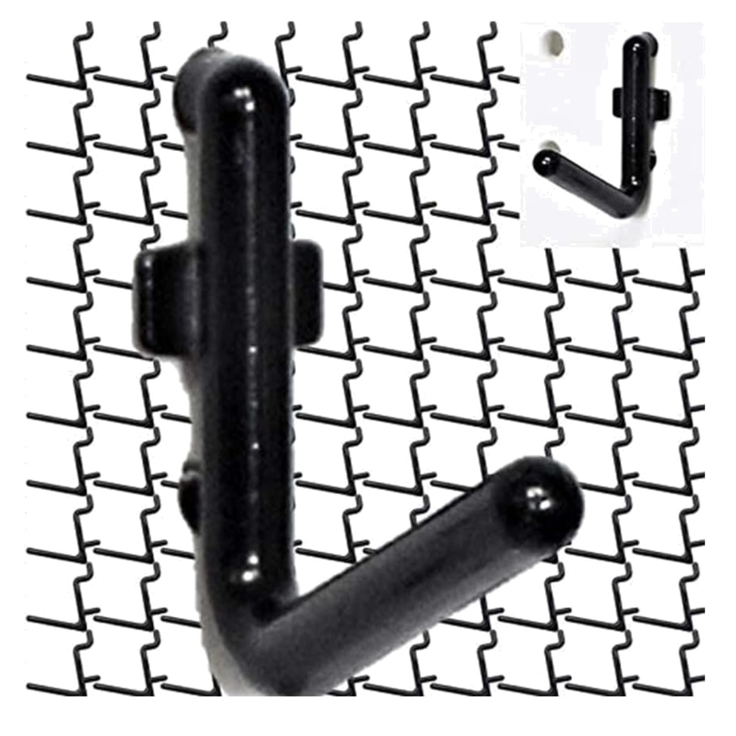 Versatile 100-Pack Pegboard Hooks – Heavy-Duty Black L-Style for Garage & Craft