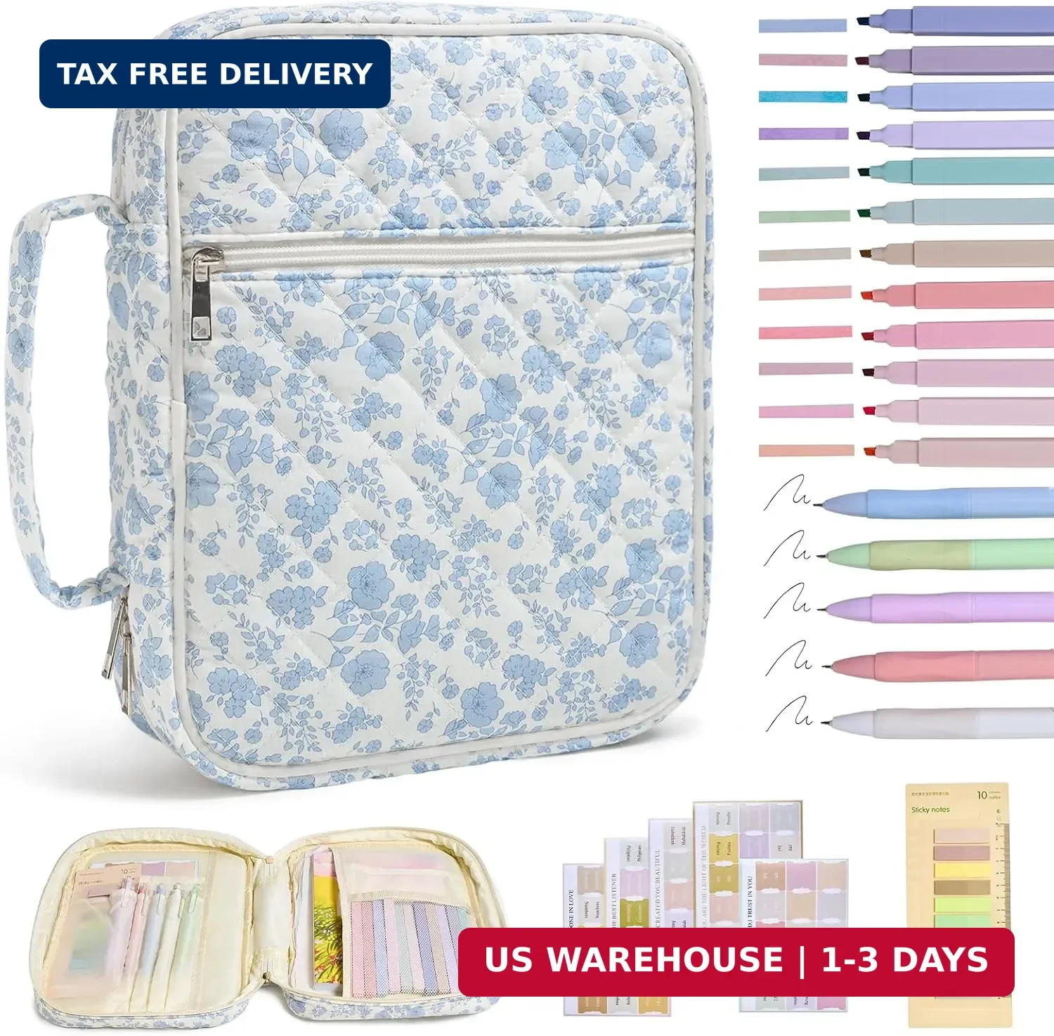 Bible Cover Case for Women Large Bible Cover with Durable Handle Quilted Bible C