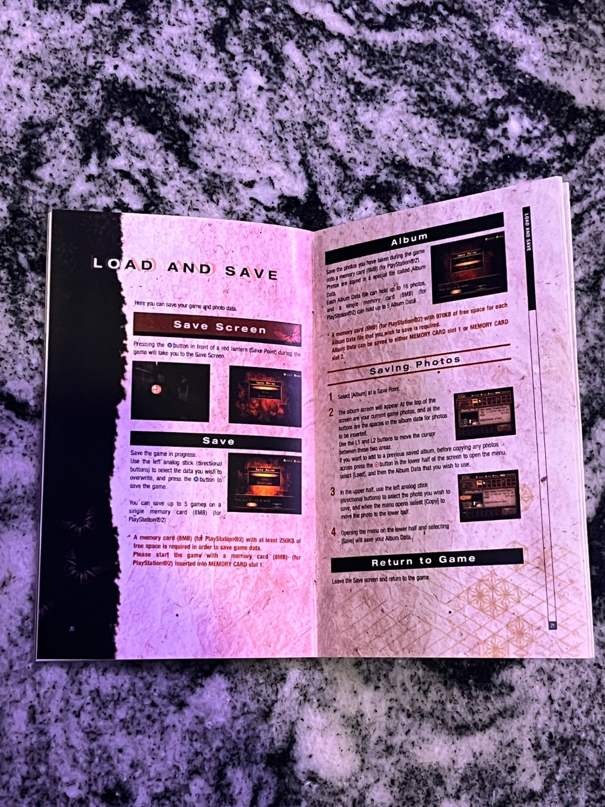 Replacement Manual for - Fatal Frame 2 - Sony PS2 Instruction Booklet