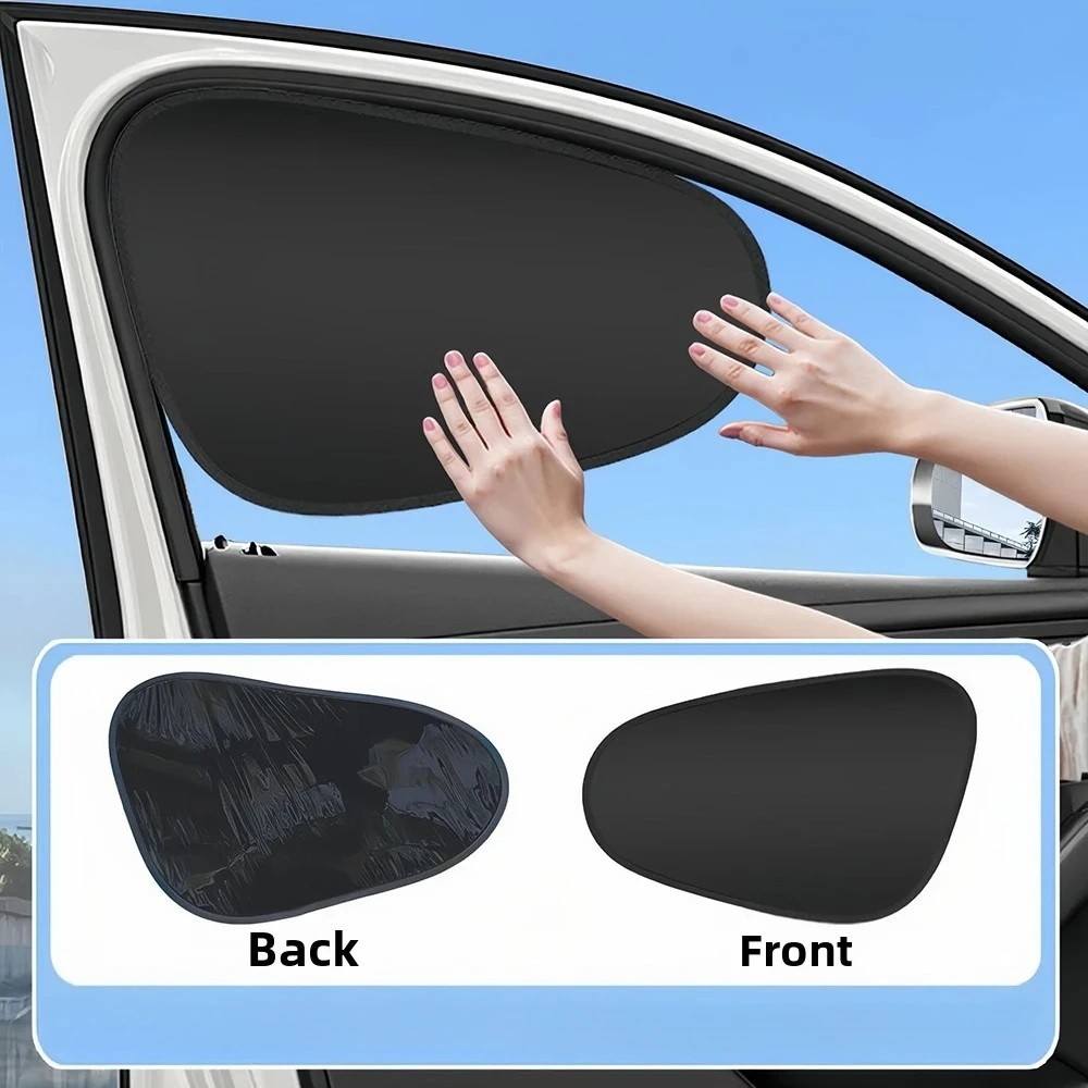 2 For Mini Cooper Car Side Window Sun Shade Static Cling UV Block Visor Extender
