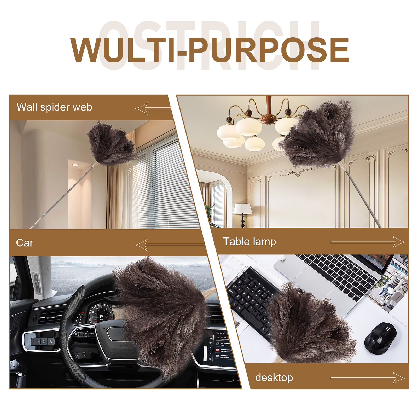 EverClean Dusting Tool Ostrich Feather Duster Soft