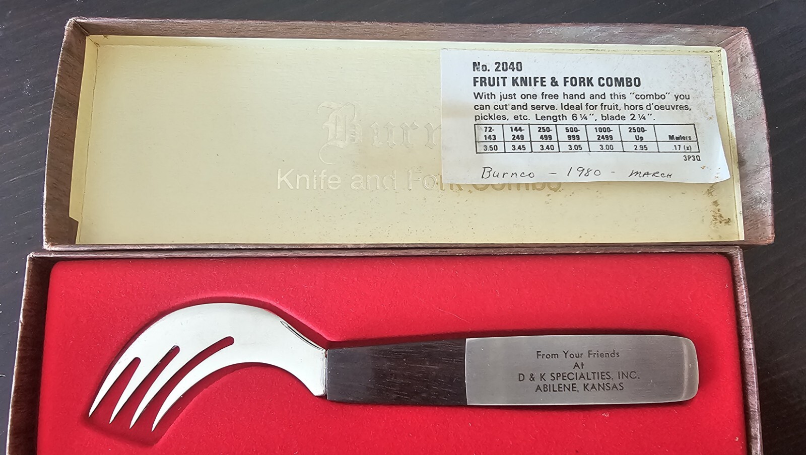 Burnco No. 2040 Fruit Knife Combo